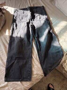 Men's Black Wide-Leg Jeans